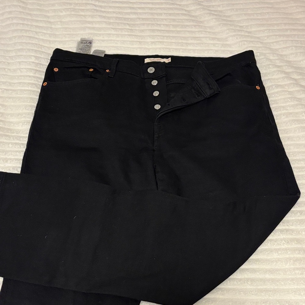 Black High-Rise Button-Fly Jeans